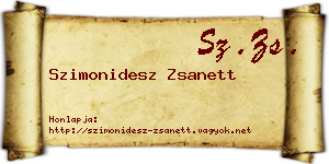 Szimonidesz Zsanett névjegykártya