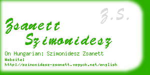 zsanett szimonidesz business card